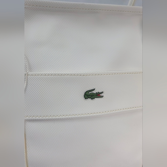 Lacoste Cream White Tote Bag Croc Logo - Picture 7 of 11